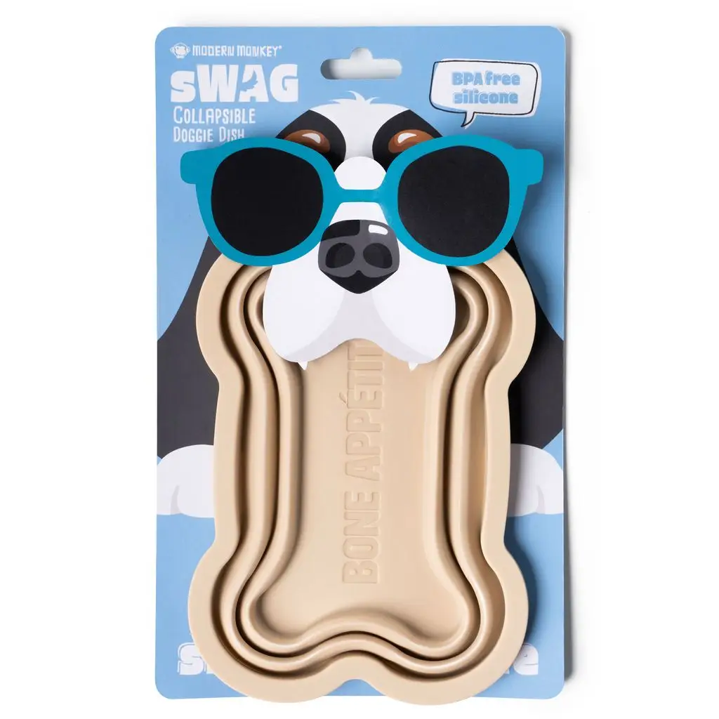 Modern Monkey Swag Collapsible Doggie Dish
