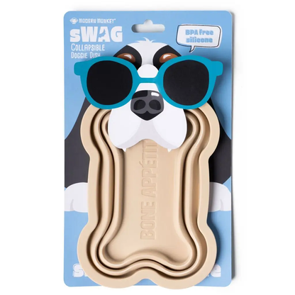 Modern Monkey Swag Collapsible Doggie Dish