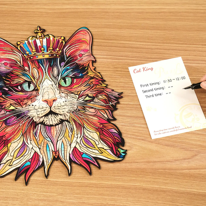 Rowood Cat King Diy 2D Wooden Puzzles Crafts Kits