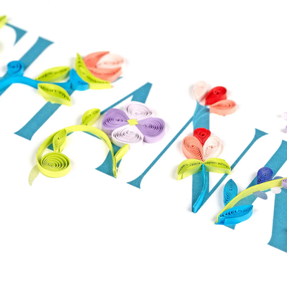 Quilled Garden Thanks Greeting Card