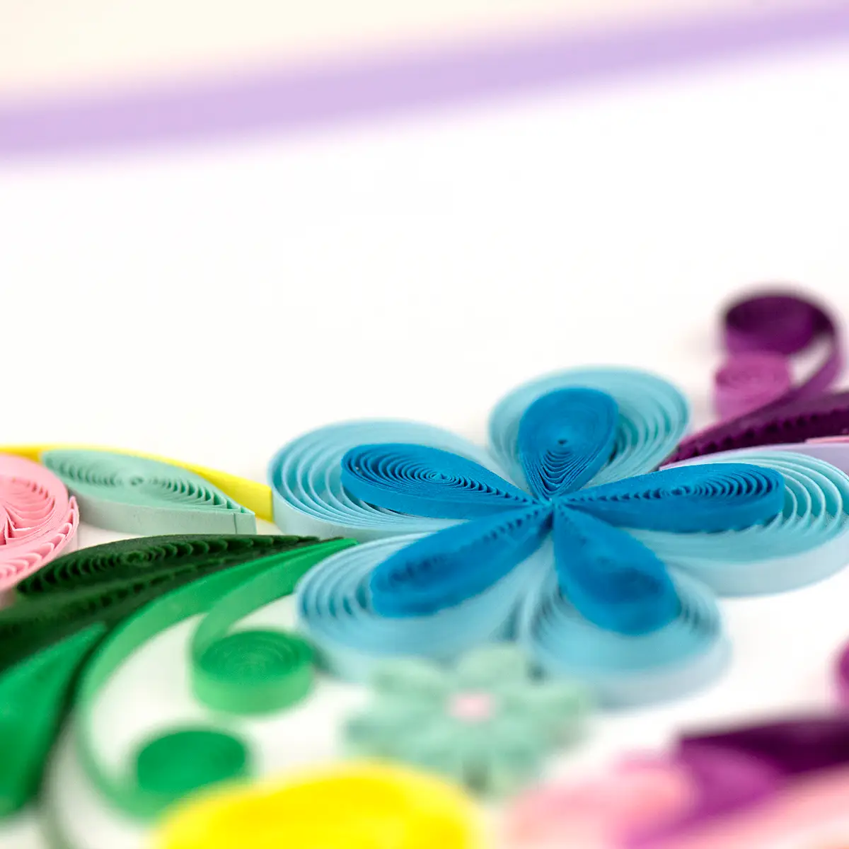 Quilled Floral Rainbow Heart Greeting Card