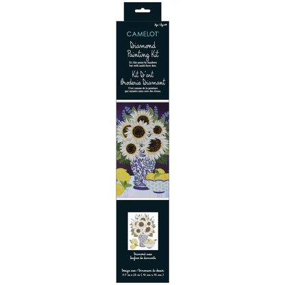 White Sunflowers Diamond Art Kit