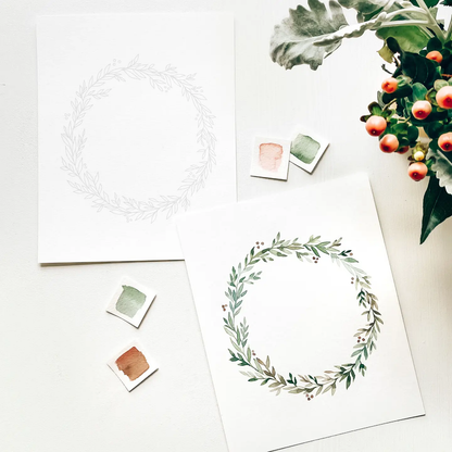 Floral Wreath Watercolor Kit