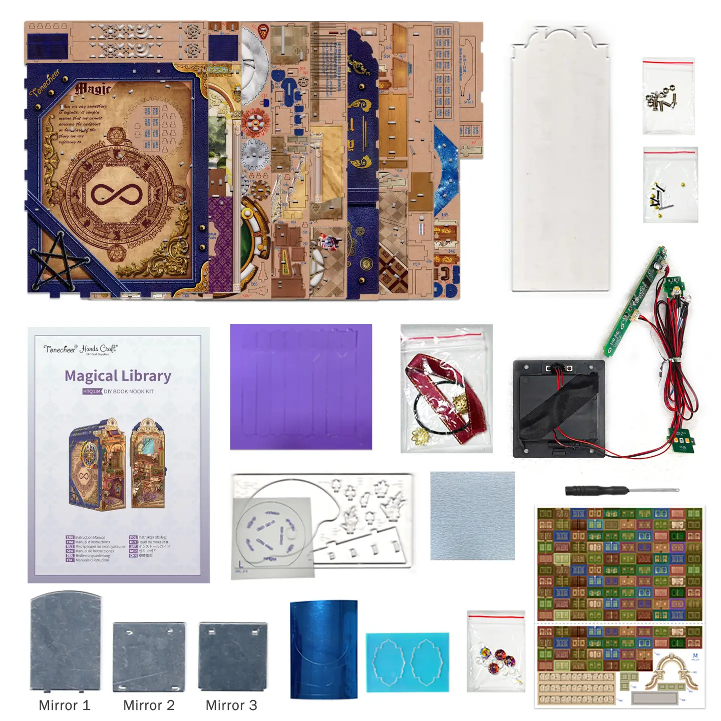 Diy Book Nook Kit: Magical Library w/ Dust Cover