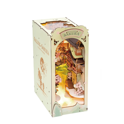 Diy Miniature House Book Nook Kit: Falling Sakura